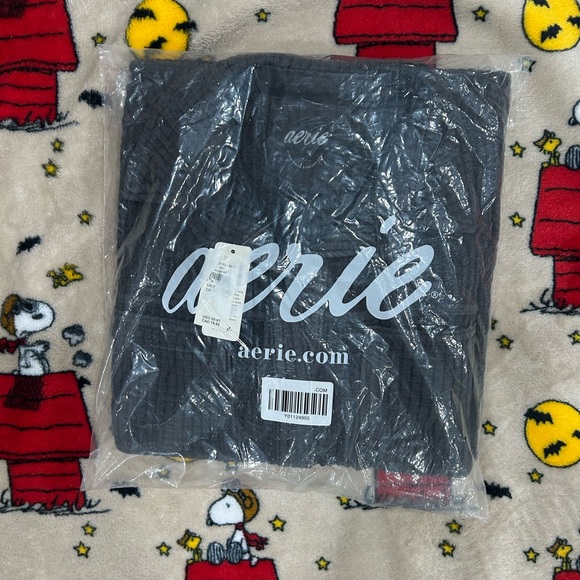 Dark Gray Waffle Knit Button-Up Shirt - Picture 5 of 5